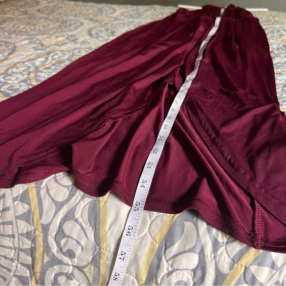 Venus long draped halter formal maxi Merlot dress, size Large - Picture 12 of 13